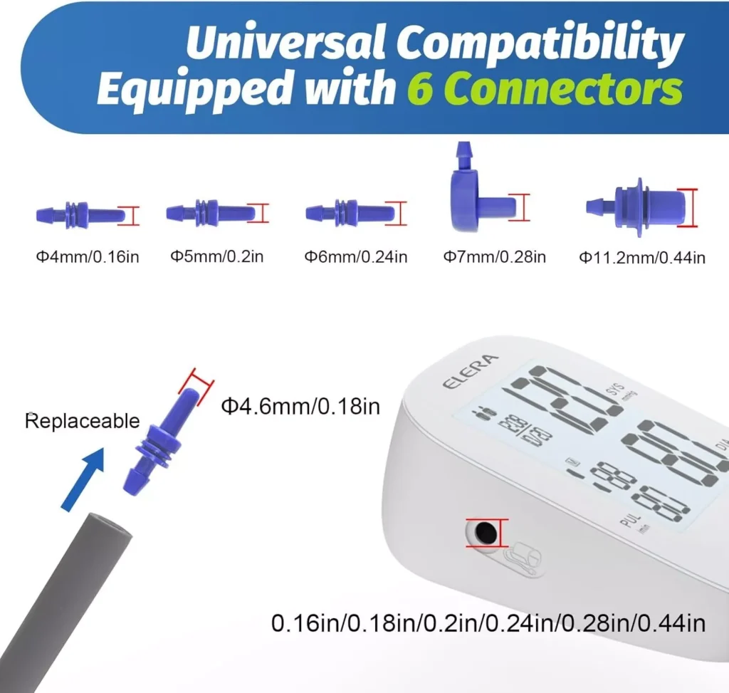 ELERA Extra Large Blood Pressure Cuff -6 Connectors, Applicable for 22-60CM