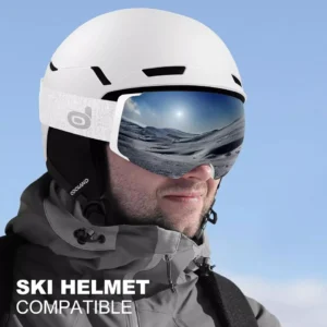 Odoland Ski Goggles Set with Detachable Lens, Interchangeable Lens, Anti-Fog
