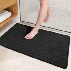 COLOR G Bath Mat Non Slip & Washable Rubber Backed Soft & Fluffy 60 x 90 cm Grey