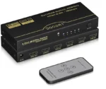 DGODRT HDMI Switch 5 in 1 Out 4K@60Hz, 5 Port HDMI Switcher Box with Remote Cont