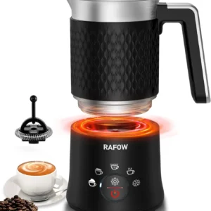 RAFOW Milk Frother Electric 5 in 1 Automatic Milk Frothers 350Ml Large Capacity
