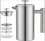 MaxMiuly Cafetiere Stainless Steel French Press Large Insulated Coffee 1500ML