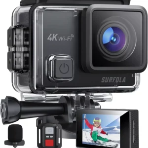 Surfola SF230 Action Camera - 4K/30FPS 20MP EIS Anti Shake WiFi PC Camera
