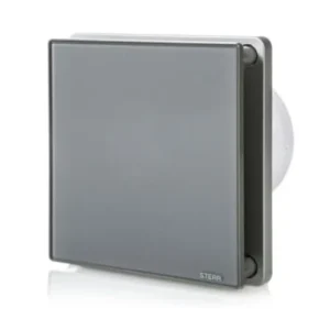 STERR - Grey Bathroom Extractor Fan with Humidity Sensor 100 mm / 4" - BFS100H-G