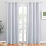PONY DANCE White Curtains for Bedroom - Eyelet Privacy Door Curtain Drapes for R