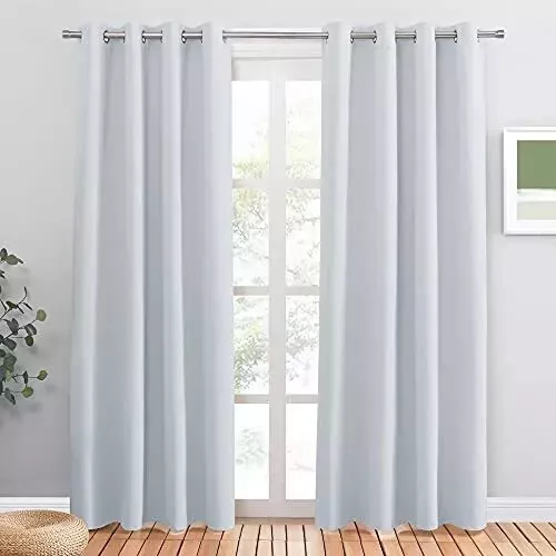 PONY DANCE White Curtains for Bedroom - Eyelet Privacy Door Curtain Drapes for R