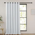PONY DANCE White Curtains for Bedroom - Eyelet Privacy Door Curtain Drapes for R