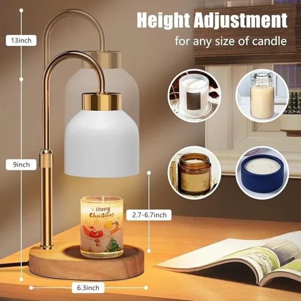 seenlast Candle Warmer Lamp, Electric Candle Light Warmer with Timer white