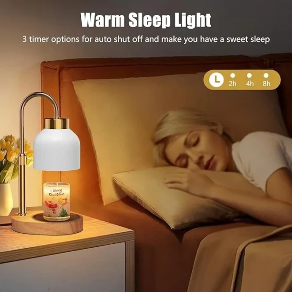 seenlast Candle Warmer Lamp, Electric Candle Light Warmer with Timer white