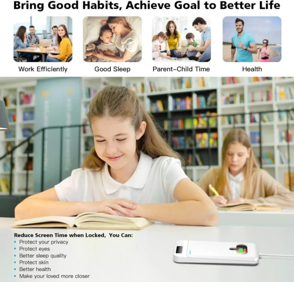 Dayear Phone Lock Box with Timer, Self-Control Timed Locker Box Phone Jail, Mini