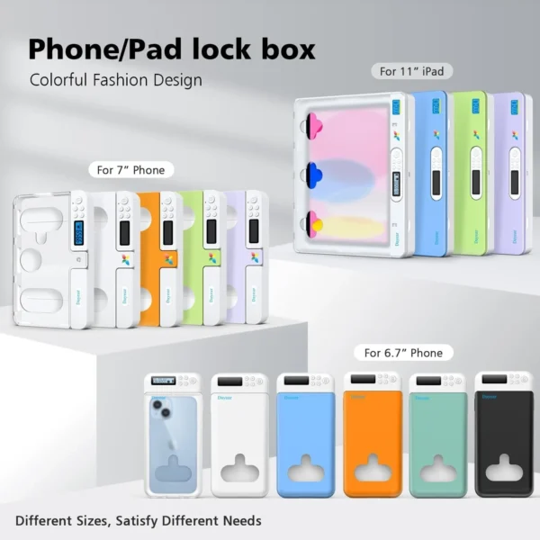 Dayear Phone Lock Box with Timer, Self-Control Timed Locker Box Phone Jail, Mini