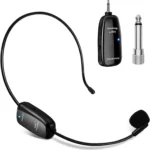UHF12 Wireless Microphone Headset, 160ft Range, Dual Micro USB Charging, Suit...