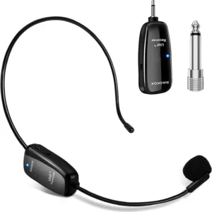 UHF12 Wireless Microphone Headset, 160ft Range, Dual Micro USB Charging, Suit...