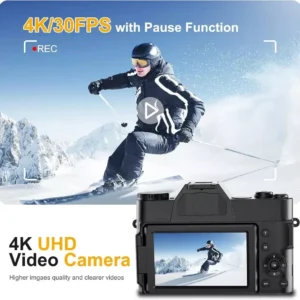 Digital Camera AutoFocus 4K 56MP UHD Vlogging Camera with 16X Digital Zoom 3.0 I