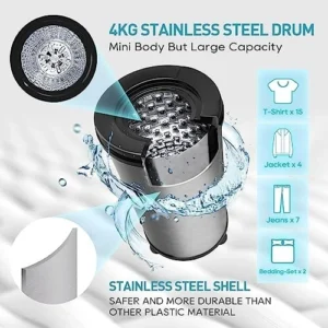 Spin Dryer 4kg by Umelome, Energy&Power Saving Spinner 3200 RPM Clothes Dryer