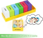Large Pill Box 7 Day 4 Times a Day,Weekly Medicine Storage Box Tablet Organiser