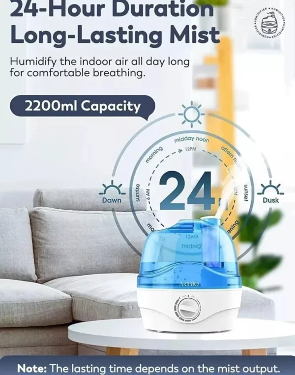 Humidifiers,2.2L Humidifier for Bedroom Baby Room, Air Humidifier with 10H Conti