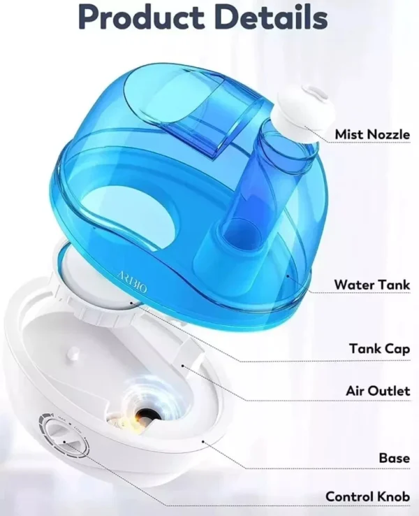 Humidifiers,2.2L Humidifier for Bedroom Baby Room, Air Humidifier with 10H Conti