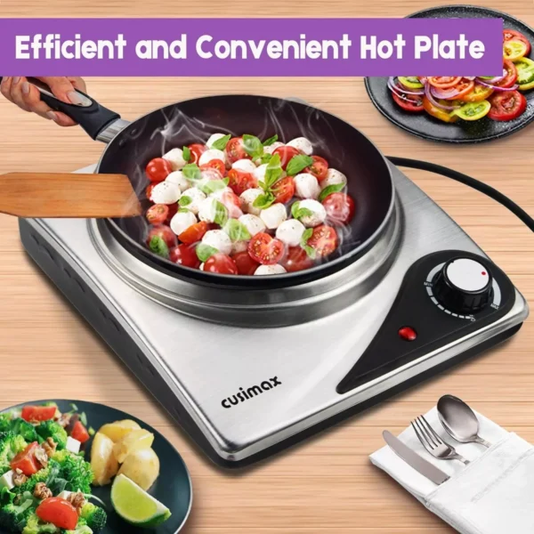 CUSIMAX Hot Plate for Electric Cooking Portable Single Hob, Cooktop Table Top