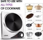 CUSIMAX Hot Plate for Electric Cooking Portable Single Hob, Cooktop Table Top