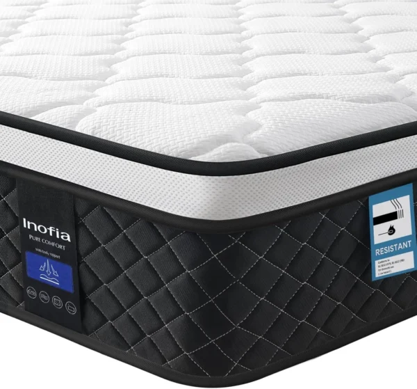 Inofia 4FT Small Double Mattress,10.3Inch COOLMAX Gel Memory Foam Pocket Spring