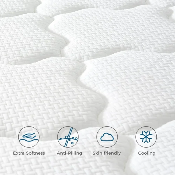 Inofia 4FT Small Double Mattress,10.3Inch COOLMAX Gel Memory Foam Pocket Spring