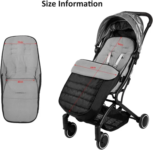 Universal Pushchair Footmuff Fleece Lined Stroller Pram Waterproof and Windproof