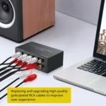 PROZOR RCA Audio Switcher 4(1)-In-1(4)-Out with Volume Control and Selection