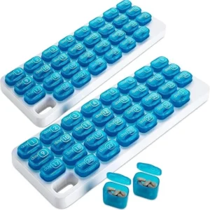 31 Day Pill Box Tablet Medicine Organiser Dispenser Monthly Daily Storage x2