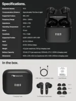 Nakamichi Sound Wireless In-Ear Earphones, Bluetooth 5.3, English TW018ENC