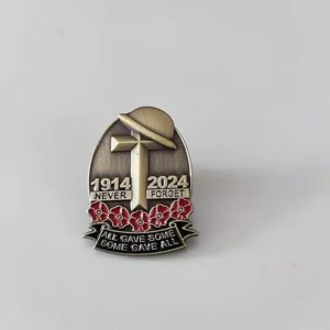 110th Anniversary Never Forget Veteran Red Poppies Pin Badge JOB x 100