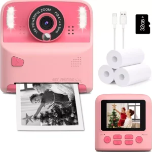 Instant Print Camera for Kids, Christmas Birthday for Age 3-12 Girls Boys Gifts,