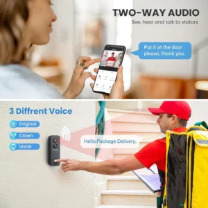 SV3C Video Doorbell Camera Wireless with Chime 2K Ultra