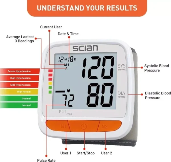 Scian Wrist Blood Pressure Monitor LCD Digital Automatic Machine Tester BP Cuff