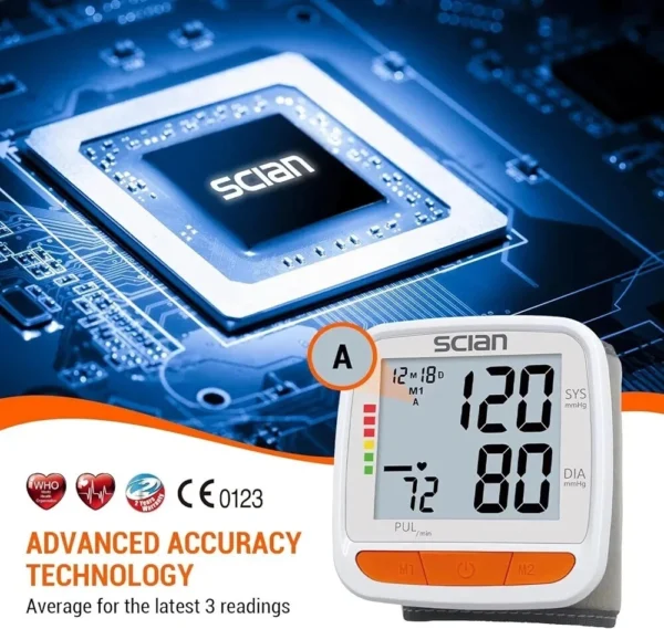 Scian Wrist Blood Pressure Monitor LCD Digital Automatic Machine Tester BP Cuff