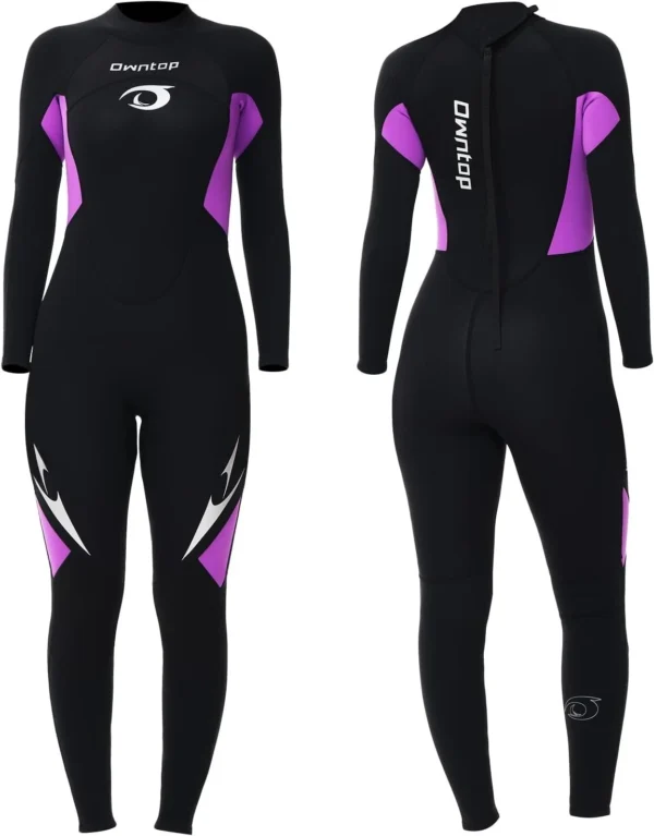 Owntop Men's Women's Full Length 3/2mm Wetsuit, Ultra-Stretch Long Sleeve XL