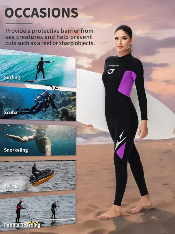 Owntop Men's Women's Full Length 3/2mm Wetsuit, Ultra-Stretch Long Sleeve XL