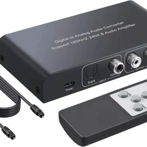 PROZOR DAC Converter 192KHz 24bit Coaxial Optical Toslink SPDIF to RCA 3.5mm