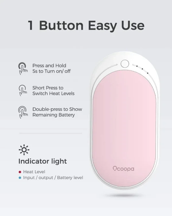 OCOOPA Hand Warmers Rechargeable 1 Pack, Electric Handwarmers Pocket