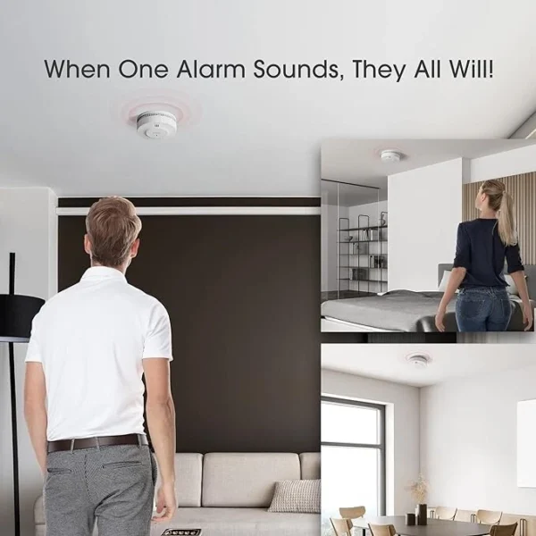 X-Sense Wireless Interlinked Smoke Alarm Detector 3 Pack