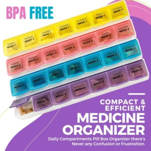 Monthly Pill Organizer with 31 Day Compartments