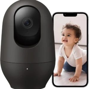 nooie 2K baby monitor, 360°Pan/Tilt Wi-Fi Baby Monitor with Camera and Phone App