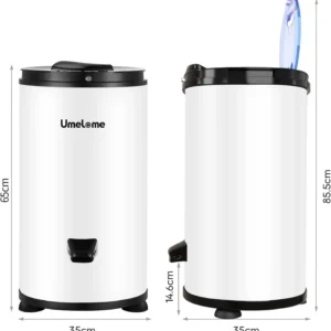 Umelome 6kg Spin Dryer Gravity Drain dryer, White, Power Saving Spinner, A+++