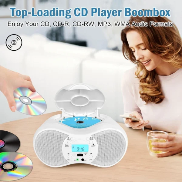 CD-X9C Boombox Portable CD Player, Boombox CD Player Combo for Kids, AC and Batt