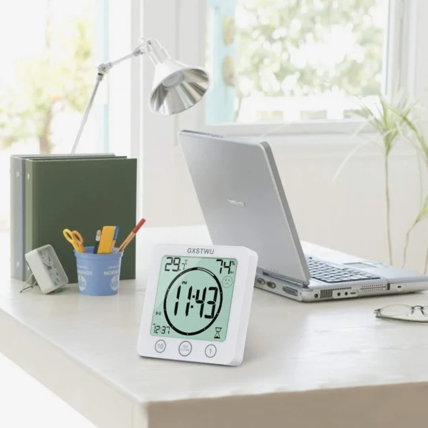Waterproof Bathroom Digital Shower Clock Timer Alarm Temperature Meter Humidity
