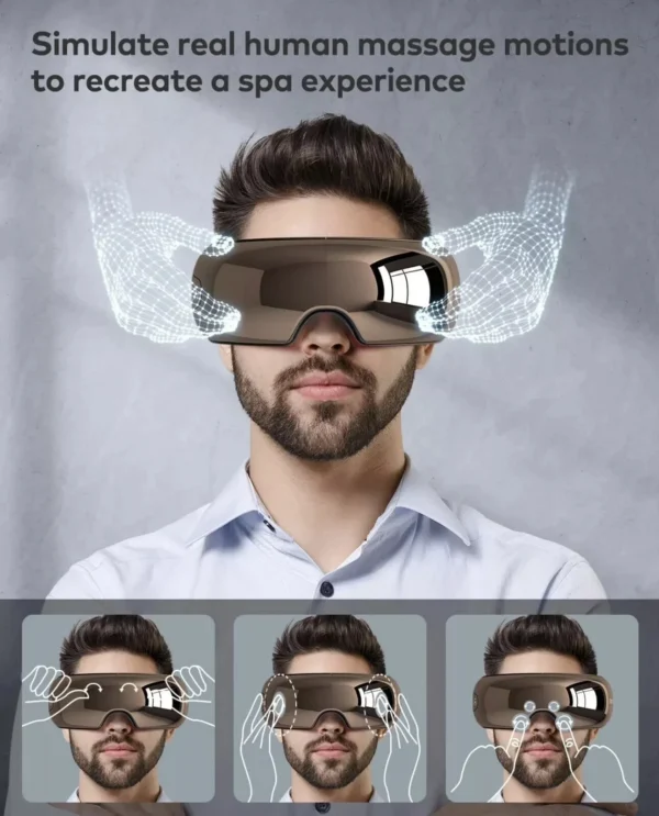 llano Eye Massager with Heat, Visible Heated Eye Mask In Brown