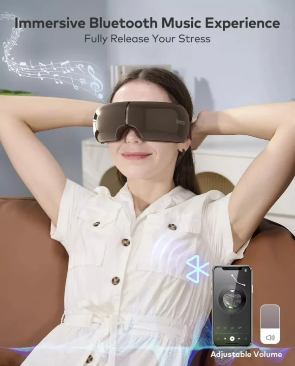 llano Eye Massager with Heat, Visible Heated Eye Mask In Brown